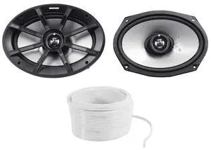 (2) 40PS694 6x9 180w Compatible with Polairs/ATV/UTV/RZR Marine Motorcycle Speakers PS69 Bundle with Rockville Marine 16G50 OFC 16 Gauge 50 Foot 100% Copper Speaker Wire White (2) 40PS694 6x9 180w Compatible with Polairs/ATV/UTV/RZR Marine Motorcycle Speakers PS69 Bundle with Rockville Marine 16G50 OFC 16 Gauge 50 Foot 100% Copper Speaker Wire White