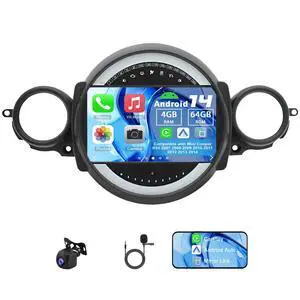 Android 14 Car Radio for Mini Cooper R56 2007 2008 2009 2010-2014 | 4G+64G 9" Touch Screen Car Stereo with Wireless Carplay Android Auto GPS WiFi Mic Backup Camera Android 14 Car Radio for Mini Cooper R56 2007 2008 2009 2010-2014 | 4G+64G 9" Touch Screen Car Stereo with Wireless Carplay Android Auto GPS WiFi Mic Backup Camera