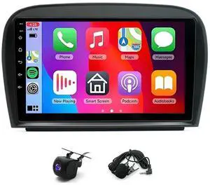 2+64G Double Din Car Radio Stereo for Mercedes SL63 SL65 SL500 R230 SL350 SL500 2005-2012, 9 inch Car Radio Android 14 with Wireless Carplay Android Auto with GPS Navi Bluetooth Backup Camera 2+64G Double Din Car Radio Stereo for Mercedes SL63 SL65 SL500 R230 SL350 SL500 2005-2012, 9 inch Car Radio Android 14 with Wireless Carplay Android Auto with GPS Navi Bluetooth Backup Camera