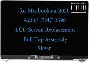 13" Screen Replacement for MacBook Air M1 2020 A2337 EMC 3598 LCD MGND3 MGN73 MGNE3 Display Screen Complete Full Top Assembly Kit (Silver) 13" Screen Replacement for MacBook Air M1 2020 A2337 EMC 3598 LCD MGND3 MGN73 MGNE3 Display Screen Complete Full Top Assembly Kit (Silver)