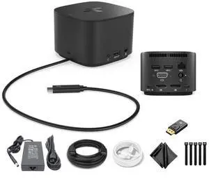 Genuine HP Thunderbolt Dock 120W G2-2UK37ET/ 2UK38ET/ 2UK38UT/ 9LL35AA Multiport Docking Station for Laptop Dual Displays, w/ 120W Power Supply, HDMI Cable, DisplayPort to HDMI Adapter, USB-C Cable Genuine HP Thunderbolt Dock 120W G2-2UK37ET/ 2UK38ET/ 2UK38UT/ 9LL35AA Multiport Docking Station for Laptop Dual Displays, w/ 120W Power Supply, HDMI Cable, DisplayPort to HDMI Adapter, USB-C Cable