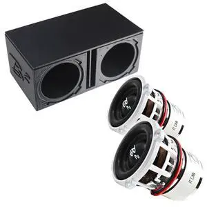 Dual Ported Subwoofer Box Enclosure w/2x Rampage RC2 2" Mini Subwoofers (B2-DUALVRC2-BK-PKG) Dual Ported Subwoofer Box Enclosure w/2x Rampage RC2 2" Mini Subwoofers (B2-DUALVRC2-BK-PKG)