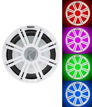 45KMF124 12" 350w Marine Boat Free Air Subwoofer w/White LED Grille KMF12 45KMF124 12" 350w Marine Boat Free Air Subwoofer w/White LED Grille KMF12