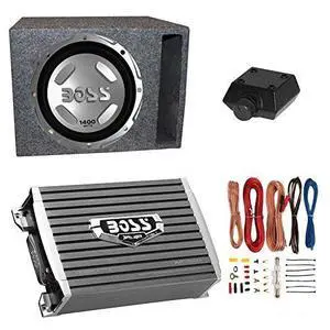 Boss Audio 12 Inch 1400 Watt Powered Subwoofer Car Audio with 1500 Watt Amplifier and Q Power 12 Inch Subwoofer Enclosure Box Boss Audio 12 Inch 1400 Watt Powered Subwoofer Car Audio with 1500 Watt Amplifier and Q Power 12 Inch Subwoofer Enclosure Box