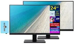 24" FHD IPS Monitor with 4 ms Response Time (2-Pack) | Anti-Glare, Adaptive Sync, Integrated Speakers, VESA Mount (100mm) & Dockztorm USB Port Expander, HDMI, Black Color 24" FHD IPS Monitor with 4 ms Response Time (2-Pack) | Anti-Glare, Adaptive Sync, Integrated Speakers, VESA Mount (100mm) & Dockztorm USB Port Expander, HDMI, Black Color