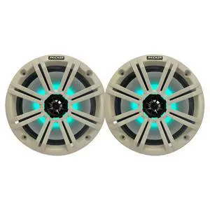 8" 300 Watt Max Power 2-Way Marine OEM Replacement RGB Multicolor LED Coaxial Boat Audio Speakers (Pair) with White Grilles 8" 300 Watt Max Power 2-Way Marine OEM Replacement RGB Multicolor LED Coaxial Boat Audio Speakers (Pair) with White Grilles