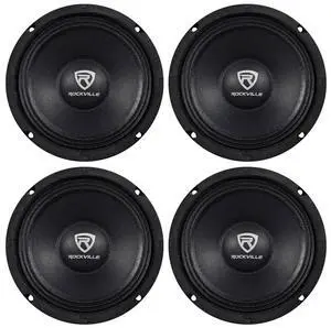 RM64PRO 6.5" 4 Ohm Mid-Bass Midrange Car Speaker, 103dB, 4-Pack | 200W Peak / 100W RMS, CEA Compliant, Open Basket, 90oz Magnet, 1.5" CCAR Voice Coil, Accordion Surround, 3.07" Depth, Kevlar RM64PRO 6.5" 4 Ohm Mid-Bass Midrange Car Speaker, 103dB, 4-Pack | 200W Peak / 100W RMS, CEA Compliant, Open Basket, 90oz Magnet, 1.5" CCAR Voice Coil, Accordion Surround, 3.07" Depth, Kevlar