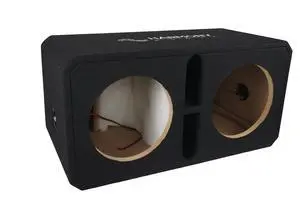 Empty Dual 12 Inch Subwoofer Box Vented Port Sub Enclosure | Unloaded 2-driver cabinet, deep hard-hitting bass response, rugged build quality, works in most trunks and cargo areas Empty Dual 12 Inch Subwoofer Box Vented Port Sub Enclosure | Unloaded 2-driver cabinet, deep hard-hitting bass response, rugged build quality, works in most trunks and cargo areas