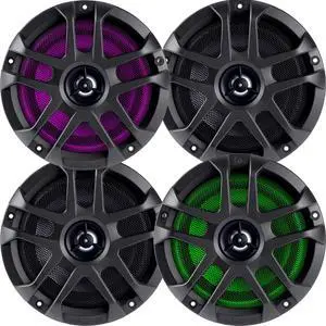 6.5" LED Marine Coaxial Speakers - 2 Pair (4 Units) - OEM Bulk Pack MXA60L with Metal Gray Grilles 6.5" LED Marine Coaxial Speakers - 2 Pair (4 Units) - OEM Bulk Pack MXA60L with Metal Gray Grilles
