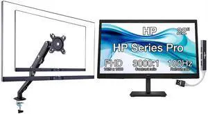 HP Series 3 Pro 22" FHD VA Monitor Anti-Glare, Flicker Free, VESA Mount | 5ms Response Time, Brightness 250 nits, Tilt, HDMI, Black Color Ergoflexy Single Mount Arm HP Series 3 Pro 22" FHD VA Monitor Anti-Glare, Flicker Free, VESA Mount | 5ms Response Time, Brightness 250 nits, Tilt, HDMI, Black Color Ergoflexy Single Mount Arm