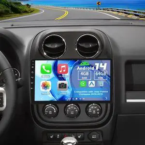 2 Din Car Stereo Upgrade Radio for Jeep Patriot Compass 2010-2016 | Android 14 4G+64G 10" Touchscreen Carplay Android Auto GPS WiFi Bluetooth RDS DSP SWC Mirrorlink Mic Backup Camera 2 Din Car Stereo Upgrade Radio for Jeep Patriot Compass 2010-2016 | Android 14 4G+64G 10" Touchscreen Carplay Android Auto GPS WiFi Bluetooth RDS DSP SWC Mirrorlink Mic Backup Camera
