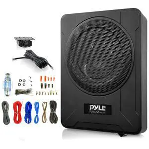 PLBX8A 8 600 Watt Peak Power Low-Profile Compact Enclosed Low & High Level Inputs Active Amplified Under Seat Car Subwoofer System Bundle Combo with 8 Gauge Wiring Installation Kit PLBX8A 8 600 Watt Peak Power Low-Profile Compact Enclosed Low & High Level Inputs Active Amplified Under Seat Car Subwoofer System Bundle Combo with 8 Gauge Wiring Installation Kit