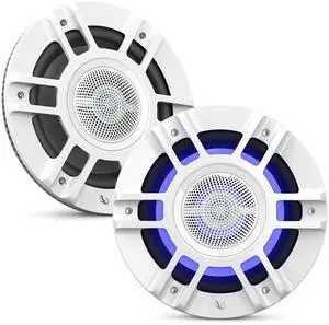 KAPPA8130MAM - Kappa Marine KAPPA8130M White 8" Premium 3-Way RGB LED Convertible Speakers KAPPA8130MAM - Kappa Marine KAPPA8130M White 8" Premium 3-Way RGB LED Convertible Speakers