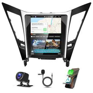 Android 13 Car Stereo for Hyundai Sonata 2011-2015 with Wireless Carplay Android Auto, 9.7 Touch Screen Double Din Car Radio w/GPS Bluetooth WiFi FM RDS SWC Rear View Camera Mirror Link 2G+32G Android 13 Car Stereo for Hyundai Sonata 2011-2015 with Wireless Carplay Android Auto, 9.7 Touch Screen Double Din Car Radio w/GPS Bluetooth WiFi FM RDS SWC Rear View Camera Mirror Link 2G+32G