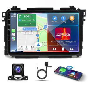 Double Din Car Stereo for Honda Vezel XRV HR-V 2014-2019 w/Carplay & Android Auto, 9 Inch Touch Screen 2+32G Android 13 Car Radio Receiver GPS Navigation Bluetooth AHD FM SWC Backup Camera Mic Double Din Car Stereo for Honda Vezel XRV HR-V 2014-2019 w/Carplay & Android Auto, 9 Inch Touch Screen 2+32G Android 13 Car Radio Receiver GPS Navigation Bluetooth AHD FM SWC Backup Camera Mic