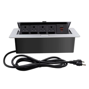 Pop up Outlet; Power Strip; Embedded countertop Outlet; 4 Power Outlets with USB-C PD 20W Fast Charging 16AWG Power Cord; Suitable for Office, Conference, Home, Book Rooms -Silver Pop up Outlet; Power Strip; Embedded countertop Outlet; 4 Power Outlets with USB-C PD 20W Fast Charging 16AWG Power Cord; Suitable for Office, Conference, Home, Book Rooms -Silver