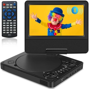 9.5" Portable DVD Player with Bluetooth, Support 1080P Video, MP4 Formats, 7.5" Swivel HD Screen, 5 Hours Work Time, Car DVD Player for Kids and Car, Sync TV, Support TF Card/USB 1000G, Regions Free 9.5" Portable DVD Player with Bluetooth, Support 1080P Video, MP4 Formats, 7.5" Swivel HD Screen, 5 Hours Work Time, Car DVD Player for Kids and Car, Sync TV, Support TF Card/USB 1000G, Regions Free
