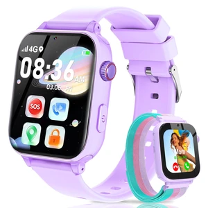 4G Kids Smart Watch with GPS Tracker, Video Call & Texting, Smart Watch for Kids with SIM Card, SOS, School Mode, HD Camera, Pedometer, Kid Watch Gift for Boys Girls Age 4-12, Purple 4G Kids Smart Watch with GPS Tracker, Video Call & Texting, Smart Watch for Kids with SIM Card, SOS, School Mode, HD Camera, Pedometer, Kid Watch Gift for Boys Girls Age 4-12, Purple