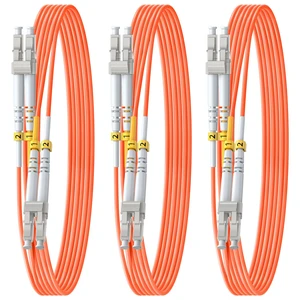 OM1 LC to LC Multimode Fiber Patch Cable,15m/50ft, 3Pack Fiber Optic Cable, Multi-mode Duplex, MM Fiber Optical Cord, 1G/10GB, 62.5/125um, Cable Diameter 2.0mm, LSZH Jacket OM1 LC to LC Multimode Fiber Patch Cable,15m/50ft, 3Pack Fiber Optic Cable, Multi-mode Duplex, MM Fiber Optical Cord, 1G/10GB, 62.5/125um, Cable Diameter 2.0mm, LSZH Jacket