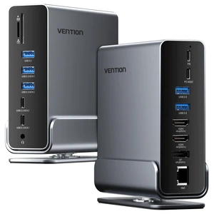 15-in-1 Laptop Docking Station Dual Monitor, 360° Roatable Triple Monitor Docking Station with 2 * 4K HDMI and 1*DP, PD 100W Charging for Laptop, 10Gbps USB Port Transfer, RJ45, Audio, SD/TF 15-in-1 Laptop Docking Station Dual Monitor, 360° Roatable Triple Monitor Docking Station with 2 * 4K HDMI and 1*DP, PD 100W Charging for Laptop, 10Gbps USB Port Transfer, RJ45, Audio, SD/TF