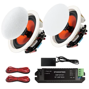 8-Inch Bluetooth Ceiling Speaker with 2-Channel Amplifier, 400W Max Power Output Pair - Crisp Clear Sound for Living Room, Office, Kitchen, Basement & Covered Patio 8-Inch Bluetooth Ceiling Speaker with 2-Channel Amplifier, 400W Max Power Output Pair - Crisp Clear Sound for Living Room, Office, Kitchen, Basement & Covered Patio