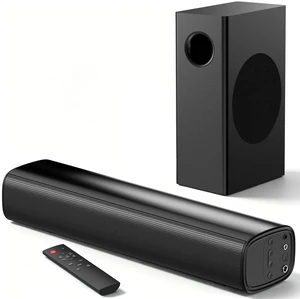 Sound Bar with Wired Subwoofer for TV, 70W 2.1 Channel Soundbar 14" Compact Design, Deep Bass, Surround Sound System, Bluetooth 5.3, Optical/AUX, Home Theater System for TV, PC & Gaming Sound Bar with Wired Subwoofer for TV, 70W 2.1 Channel Soundbar 14" Compact Design, Deep Bass, Surround Sound System, Bluetooth 5.3, Optical/AUX, Home Theater System for TV, PC & Gaming