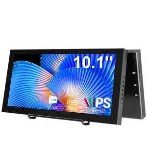10.1 Inch Secondary Mini Monitor,IPS Stretched Bar LCD Travel Display 1540×720 USB-C HDMI Portable Secondary Display with Stand & Speaker, CNC Material for PC Laptop AIDA64, Speaker 10.1 Inch Secondary Mini Monitor,IPS Stretched Bar LCD Travel Display 1540×720 USB-C HDMI Portable Secondary Display with Stand & Speaker, CNC Material for PC Laptop AIDA64, Speaker