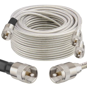 Dual CB Antenna Coax Cable 50FT,Low Loss RG8X Stranded Core Co-Phase CB Coax Cable with3 PL-259 Connectors - 50 Foot Dual CB Antenna Coax Cable 50FT,Low Loss RG8X Stranded Core Co-Phase CB Coax Cable with3 PL-259 Connectors - 50 Foot