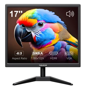17 Inch Computer Monitor, 4:3 1280x1024 Small Desktop Square Monitor with VGA HDMI, VESA Wall Mountable, Built-in Speakers for Office POS Raspberry Pi Industrial 17 Inch Computer Monitor, 4:3 1280x1024 Small Desktop Square Monitor with VGA HDMI, VESA Wall Mountable, Built-in Speakers for Office POS Raspberry Pi Industrial