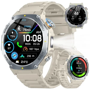 Smart Watch for Men, 1.43" AMOLED Military Smart Watch Make Calls, Khaki GPS/Torch/Compass/Altitude/Heart Rate/Health Monitor/Blood Oxygen, 5ATM Waterproof, 160+ Sports Smartwatches for iOS Android Smart Watch for Men, 1.43" AMOLED Military Smart Watch Make Calls, Khaki GPS/Torch/Compass/Altitude/Heart Rate/Health Monitor/Blood Oxygen, 5ATM Waterproof, 160+ Sports Smartwatches for iOS Android