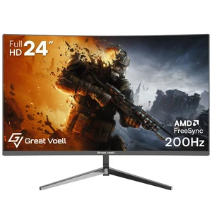 24 Inch 200Hz Gaming Monitor, FHD 1080P Curved Computer Monitor, 1ms MPRT High refresh rate PC gaming screen, FreeSync HDR VA display, 4000:1 contrast, 98% sRGB, HDMI, DisplayPort and VESA mounting 24 Inch 200Hz Gaming Monitor, FHD 1080P Curved Computer Monitor, 1ms MPRT High refresh rate PC gaming screen, FreeSync HDR VA display, 4000:1 contrast, 98% sRGB, HDMI, DisplayPort and VESA mounting