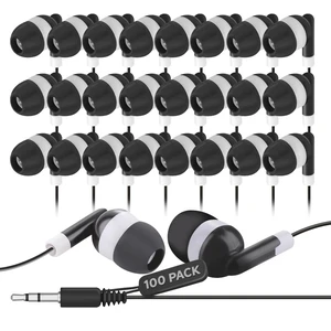 Bulk Earbuds 100 Pack Wired in-Ear Earphones for Classroom, Students, Kids, and Libraries Disposable Headphones with 3.5mm Jack, Perfect for Schools, Laptops, and Chromebooks, Black Bulk Earbuds 100 Pack Wired in-Ear Earphones for Classroom, Students, Kids, and Libraries Disposable Headphones with 3.5mm Jack, Perfect for Schools, Laptops, and Chromebooks, Black