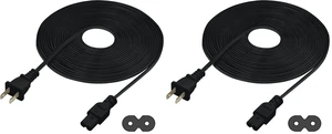 Extra Long 25-Foot TV Power Cord Compatible with Select Samsung, LG, Sony, Hisense, Xbox, PS5 Electronics and More - 2-Prong AC Wall Plug - 2-Slot Straight Plug (Black, 25-Foot) (Pack of 2) Extra Long 25-Foot TV Power Cord Compatible with Select Samsung, LG, Sony, Hisense, Xbox, PS5 Electronics and More - 2-Prong AC Wall Plug - 2-Slot Straight Plug (Black, 25-Foot) (Pack of 2)