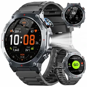 Smart Watch for Men, 1.43" AMOLED Military SmartWatch Make Calls-Deep Black LED Flashlight, Compass, 5ATM Waterproof Fitness Tracker with Heart Rate/Sleep/Blood Oxygen, Watches for Android/iPhone Smart Watch for Men, 1.43" AMOLED Military SmartWatch Make Calls-Deep Black LED Flashlight, Compass, 5ATM Waterproof Fitness Tracker with Heart Rate/Sleep/Blood Oxygen, Watches for Android/iPhone