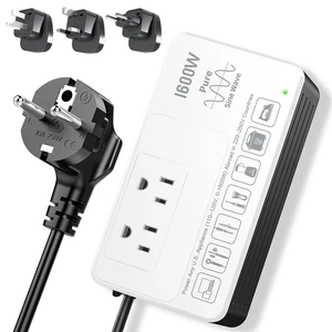 1600W 220V to 110V Converter, Power Any U.S. Appliance in 220-250V Voltage Converter US to Europe International Travel, Pure Sine Wave, Plug & Play, No Limitations, Surge Protected 1600W 220V to 110V Converter, Power Any U.S. Appliance in 220-250V Voltage Converter US to Europe International Travel, Pure Sine Wave, Plug & Play, No Limitations, Surge Protected