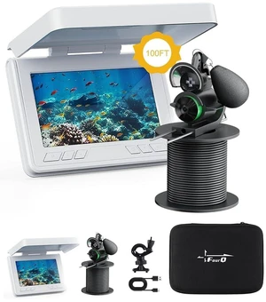 Fishing Camera, 220° Ultra-Wide HD Underwater Fishing Camera with 4.3" LCD & IR Night Vision, 5000mAh Rechargeable Battery 100ft Cable for Ice Lake Boat Kayak Fishing Fishing Camera, 220° Ultra-Wide HD Underwater Fishing Camera with 4.3" LCD & IR Night Vision, 5000mAh Rechargeable Battery 100ft Cable for Ice Lake Boat Kayak Fishing