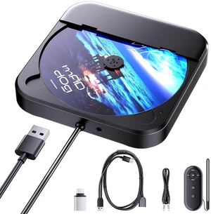 Car CD Player for CD Lovers, Road Trips,Home Listening Anti-Skip Portable External Universal Vehicle Stereo Radio, USB-C Port Adapter, Extension Cable, Remote Control Car CD Player for CD Lovers, Road Trips,Home Listening Anti-Skip Portable External Universal Vehicle Stereo Radio, USB-C Port Adapter, Extension Cable, Remote Control