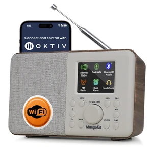 SR10 WiFi Internet Radio with Bluetooth, Podcast Player & FM Radio 60 presets, dual alarms, colour display, OKTIV App control, mains or AA battery, headphone jack, compact, Walnut SR10 WiFi Internet Radio with Bluetooth, Podcast Player & FM Radio 60 presets, dual alarms, colour display, OKTIV App control, mains or AA battery, headphone jack, compact, Walnut