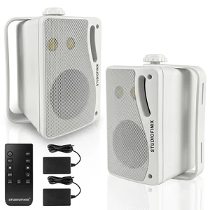3.5 Inch Indoor Outdoor Wall Mounted Bluetooth Speakers, 200W Peak(100W Each) 3-Way Waterproof, Wireless Multi-Speaker Sync, IR Remote, for Patio,Garage,Home (301BLE, White, 2 Pack) 3.5 Inch Indoor Outdoor Wall Mounted Bluetooth Speakers, 200W Peak(100W Each) 3-Way Waterproof, Wireless Multi-Speaker Sync, IR Remote, for Patio,Garage,Home (301BLE, White, 2 Pack)
