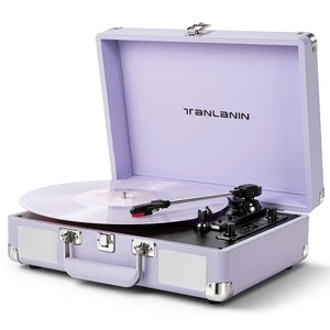 Purple Record Player with Speakers, Bluetooth, 3-Speed Turntable USB recording, AUX input, RCA output, headphone jack, auto stop; pink suitcase design for bedrooms, dorms and gifts Purple Record Player with Speakers, Bluetooth, 3-Speed Turntable USB recording, AUX input, RCA output, headphone jack, auto stop; pink suitcase design for bedrooms, dorms and gifts