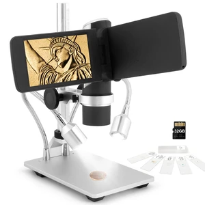 AD203 Digital Coin Microscope for Error Coins with Metal Stand 4.3 Inch Screen, FHD Video, Supports Windows Mac PC, USB Coin Microscope, 32GB SD Card, Metal Stands, Prepared Slides AD203 Digital Coin Microscope for Error Coins with Metal Stand 4.3 Inch Screen, FHD Video, Supports Windows Mac PC, USB Coin Microscope, 32GB SD Card, Metal Stands, Prepared Slides