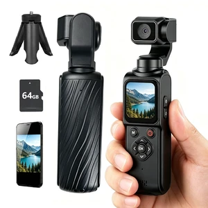 4K Pocket Vlogging Camera with AI Face Tracking WiFi and 64GB Card Portable Body Camcorder with 75MP Photo, 330° Rotating Lens, Touchscreen, for YouTube, Travel Vlog, Daily Content Creation 4K Pocket Vlogging Camera with AI Face Tracking WiFi and 64GB Card Portable Body Camcorder with 75MP Photo, 330° Rotating Lens, Touchscreen, for YouTube, Travel Vlog, Daily Content Creation