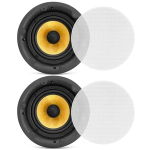 6.5" in-Ceiling in-Wall Speakers Pair - 2-Way Hi-Fi Flush Mount Speaker Set w/Magnetic Grills, 300W Max, 8 Ohm, 70Hz-22kHz, 7.9" Cutout - PDIC68FG 6.5" in-Ceiling in-Wall Speakers Pair - 2-Way Hi-Fi Flush Mount Speaker Set w/Magnetic Grills, 300W Max, 8 Ohm, 70Hz-22kHz, 7.9" Cutout - PDIC68FG