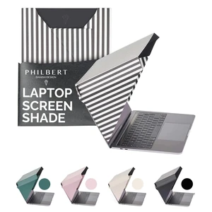 4-in-1 Laptop Screen Shade Original Slim Hood Sun, Privacy, Heat & Contrast Protection, Lightweight & Travel-Friendly, Fits 1516 MacBook & PC, Patented, Striped 4-in-1 Laptop Screen Shade Original Slim Hood Sun, Privacy, Heat & Contrast Protection, Lightweight & Travel-Friendly, Fits 1516 MacBook & PC, Patented, Striped