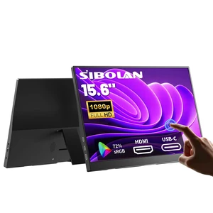 Portable Monitor Touchscreen 15.6 Inch 1080P FHD 72% sRGB Touch Screen Monitor Portable with Kickstand & Speaker, HDMI USB-C Second Screen for Laptop PC Phone, VESA Mountable Portable Monitor Touchscreen 15.6 Inch 1080P FHD 72% sRGB Touch Screen Monitor Portable with Kickstand & Speaker, HDMI USB-C Second Screen for Laptop PC Phone, VESA Mountable