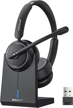 Wireless Headset with Mic for Work, Bluetooth Headset with Microphone Noise Cancelling & Mute Button, 65H Talk Time, Comfortable Wireless Headsets for Work/Call Center/Computer/Laptop/Calls Wireless Headset with Mic for Work, Bluetooth Headset with Microphone Noise Cancelling & Mute Button, 65H Talk Time, Comfortable Wireless Headsets for Work/Call Center/Computer/Laptop/Calls
