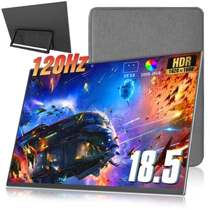 18.5 inch Portable Monitor + Sleeve 120Hz 1080P,100% sRGB FHD HDR USB HDMI with VESA Ultra Slim Portable Laptop Office Monitor,for Computer Switch Phone Game Devices 18.5 inch Portable Monitor + Sleeve 120Hz 1080P,100% sRGB FHD HDR USB HDMI with VESA Ultra Slim Portable Laptop Office Monitor,for Computer Switch Phone Game Devices