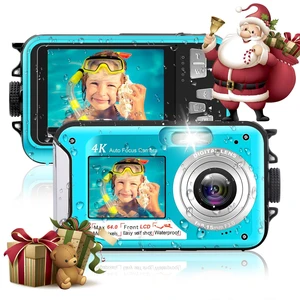 4K 64MP Underwater Camera 16FT Compact Digital Waterproof Camera Floatable Dual-Screen Selfie, 1250mAh Battery,16X Digital Zoom,Autofocus,Fill Light, With 32GB Card, Snorkeling & Underwater Trips 4K 64MP Underwater Camera 16FT Compact Digital Waterproof Camera Floatable Dual-Screen Selfie, 1250mAh Battery,16X Digital Zoom,Autofocus,Fill Light, With 32GB Card, Snorkeling & Underwater Trips