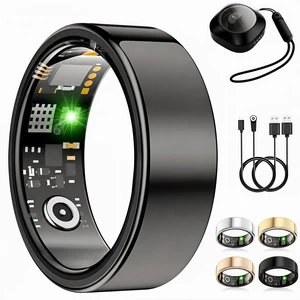 Smart Ring Fitness Tracker for Women Men without Subscription Black,11 Health Rings Gen4, 24/7 Heart Rate/SpO2/Stress/Sleep Monitor, 50M Waterproof, Dual Charge, 140 Sport Modes for Every Activity Smart Ring Fitness Tracker for Women Men without Subscription Black,11 Health Rings Gen4, 24/7 Heart Rate/SpO2/Stress/Sleep Monitor, 50M Waterproof, Dual Charge, 140 Sport Modes for Every Activity