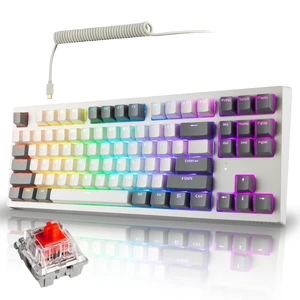 Phantom+ Elite 87 Key RGB Mechanical Gaming Keyboard 3 Mode Wireless Bluetooth 5.0 2.4GHz & USB C Wired Hot Swappable 5 Pin Double Shot PBT Keycaps Wraith Red Switch - White Phantom+ Elite 87 Key RGB Mechanical Gaming Keyboard 3 Mode Wireless Bluetooth 5.0 2.4GHz & USB C Wired Hot Swappable 5 Pin Double Shot PBT Keycaps Wraith Red Switch - White